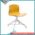 Modern Design Plastic Swivel Office Chair with Cushion and Aluminum White Color Feet